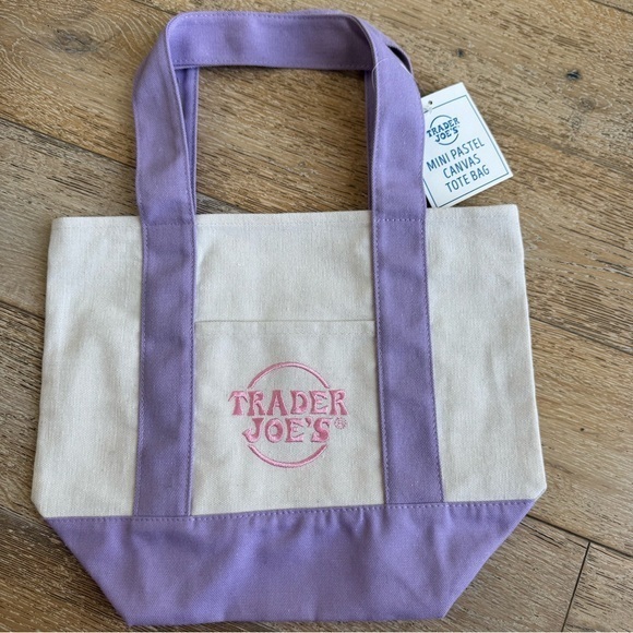 Trader Joe'S Handbags - NWT Trader Joe’s Mini Pastel Canvas Tote Bag
